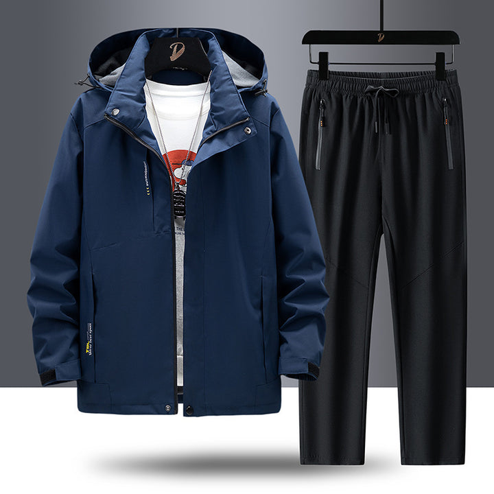 Herren Wetterfeste Outdoorjacke und Sporthose Drune