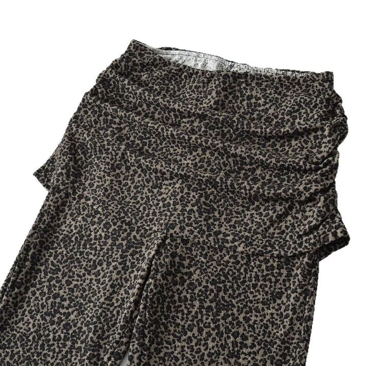 Damen High‑Waist Schlaghose mit gerafftem Hüftrock und ausgestelltem Bein Drune