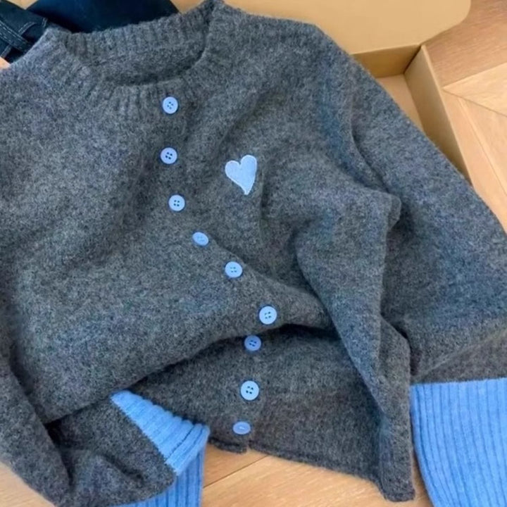 Damen kuschelweiche Strickjacke mit Baumwollmischung und modernen Akzentfarben Drune