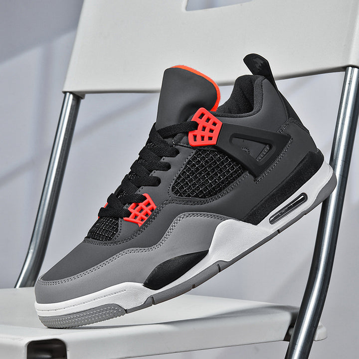 Unisex Mid-Cut Heritage-Basketball-Sneaker mit Mesh-Seiteneinsatz, TPU-Fersendetail und gepolsterter Komfortsohle Drune