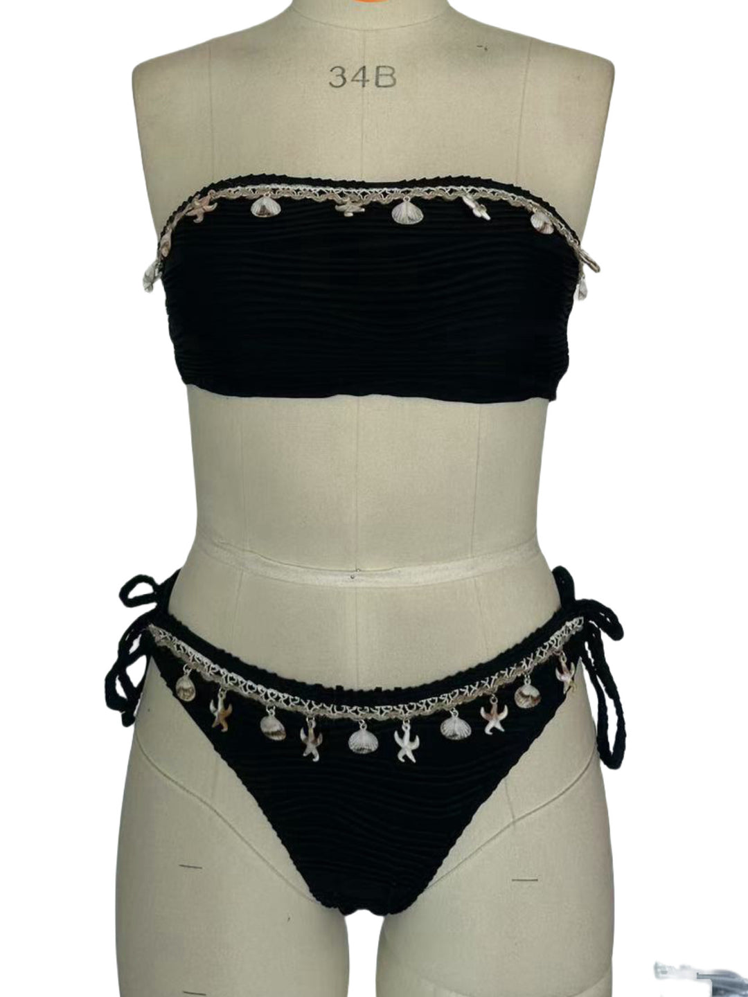 Damen Bandeau-Bikini mit Muschelmuster Drune