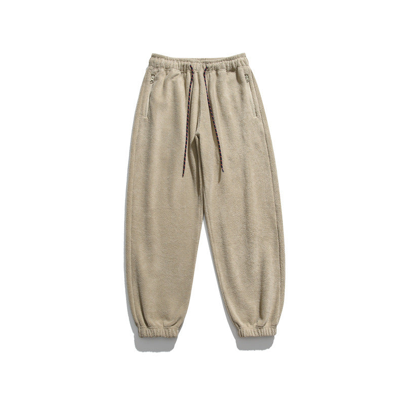 Herren Weit geschnittene Fleece-Jogginghose mit elastischen Bündchen und Eingrifftaschen Drune