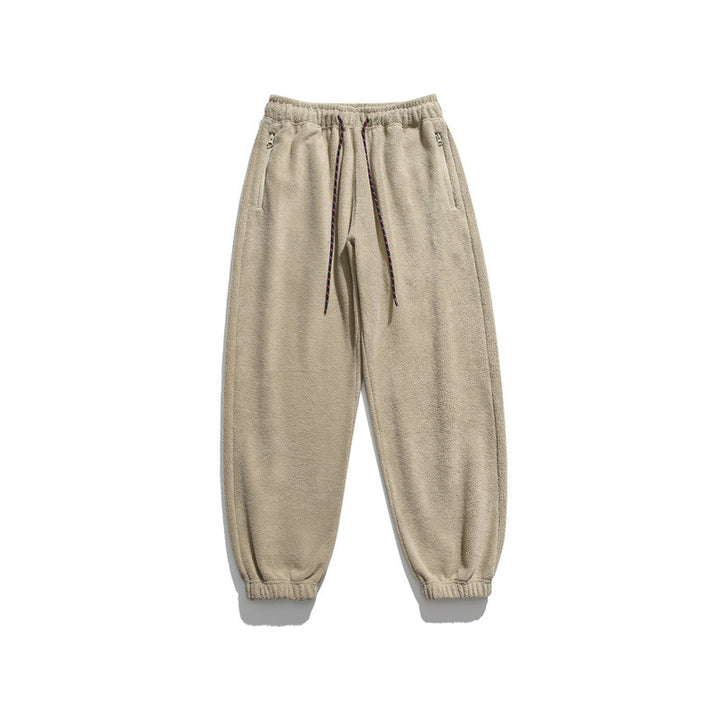 Herren Weit geschnittene Fleece-Jogginghose mit elastischen Bündchen und Eingrifftaschen Drune