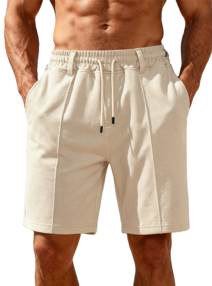 Herren nan Chino-inspirierte Relax-Shorts mit Bundfalten elastischem Tunnelzug und Eingrifftaschen Drune