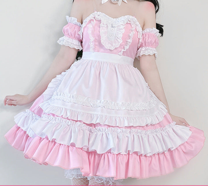 Mädchen verspieltes Rüschenkleid mit bezaubernden Puffärmeln Drune