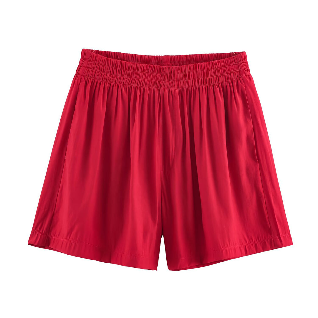 Damen Lockeres zweiteiliges Set mit Oversize-Hemd und Elastik-Shorts Drune
