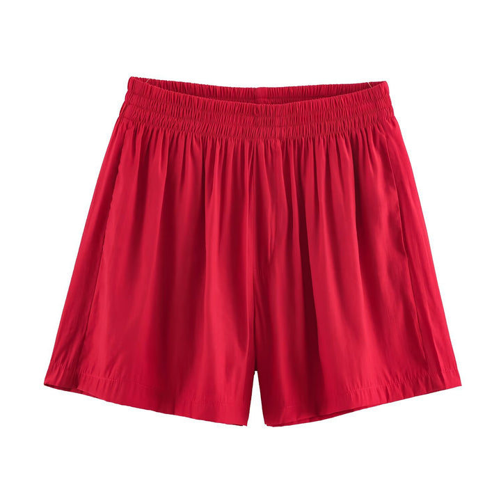 Damen Lockeres zweiteiliges Set mit Oversize-Hemd und Elastik-Shorts Drune
