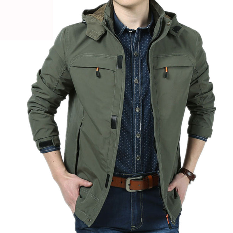 Herren Moderne Softshell-Fieldjacke mit Kapuze, atmungsaktivem Stretch und Organizer-Taschen Drune