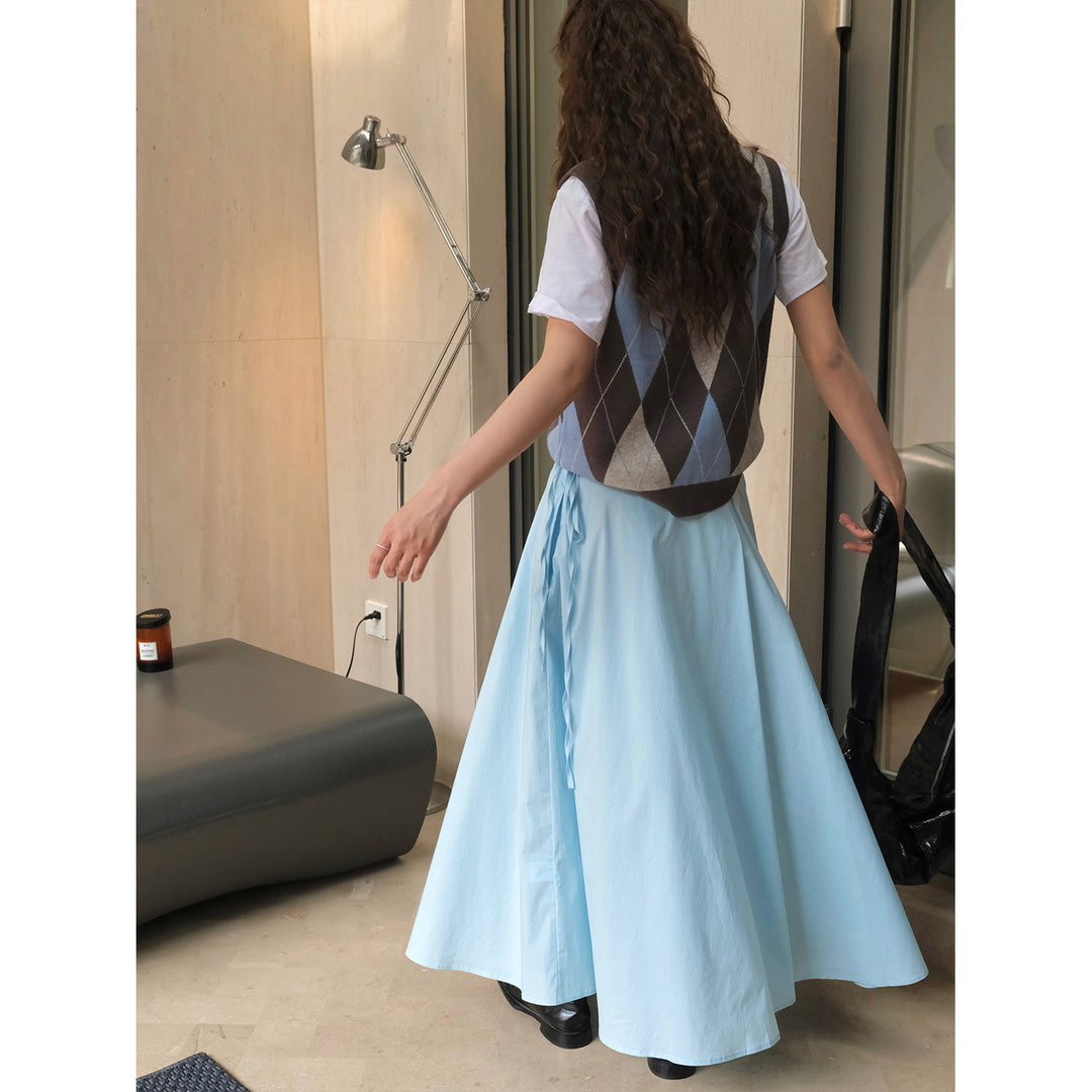 Damen Weicher High‑Waist Maxirock mit Tunnelzug, weitem Fall und fließender Volant‑Silhouette Drune