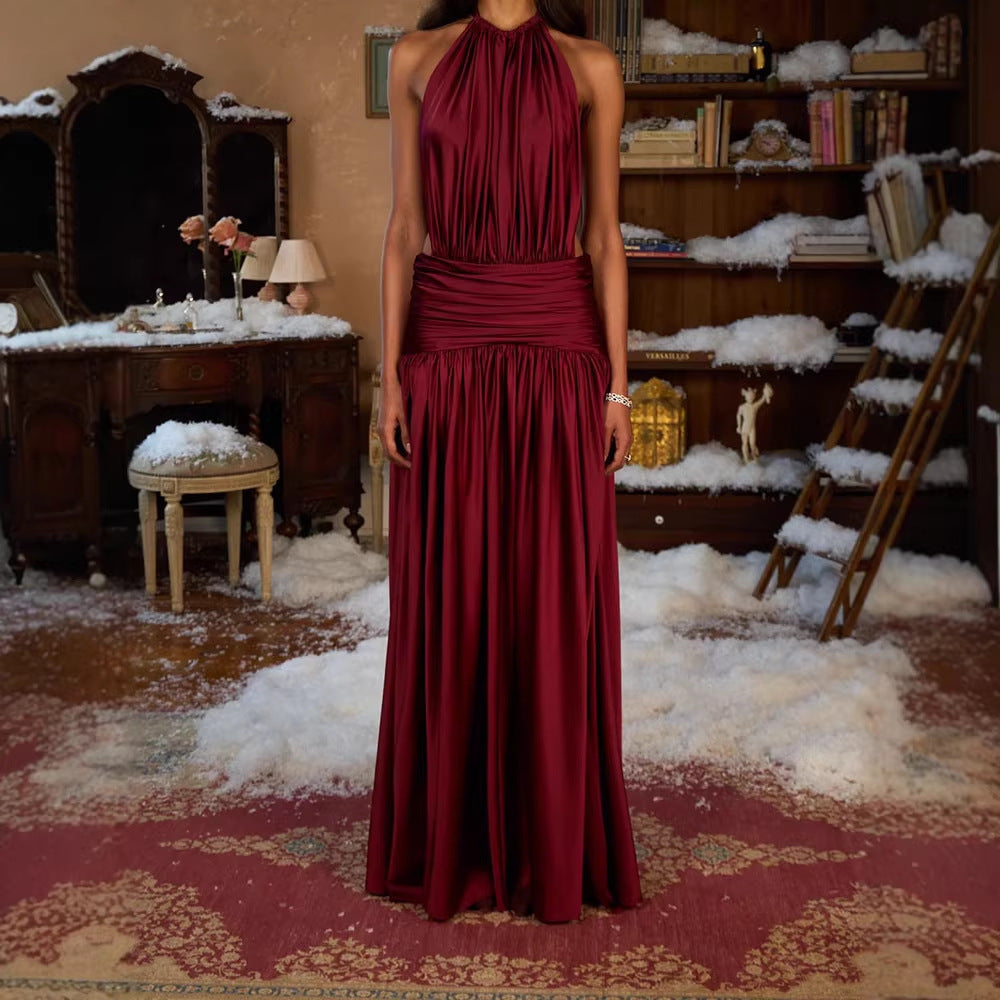 Damen Elegantes Abendkleid mit Raffung Drune