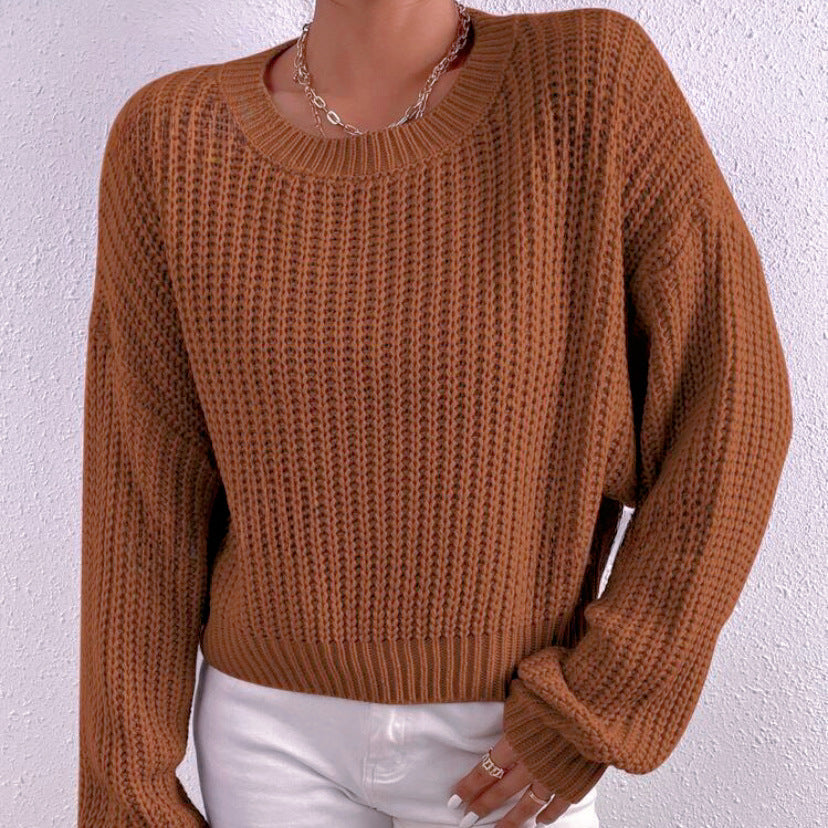 Damen Grobstrickpullover mit lässigem Schnitt und überschnittenen Schultern Drune
