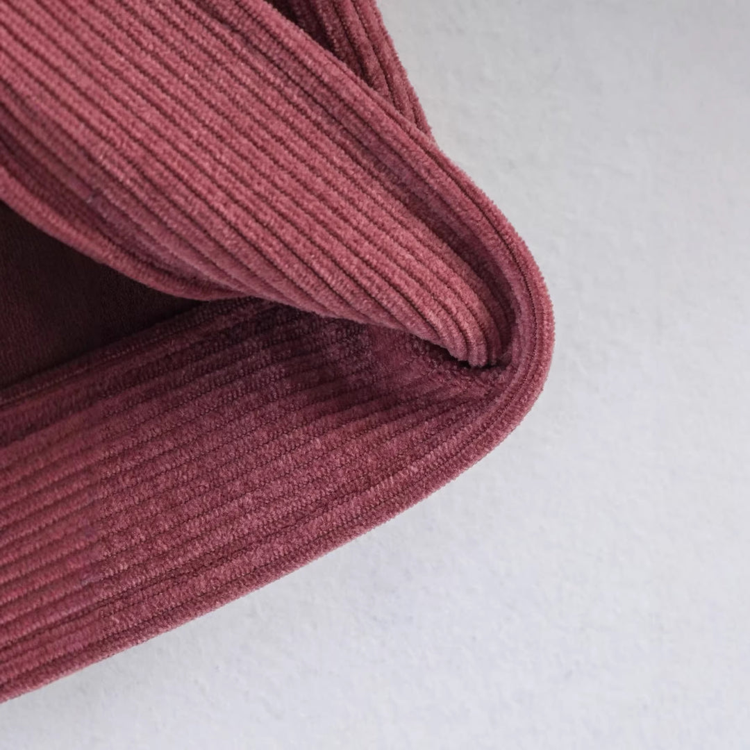 Damen Kurz geschnittene Cordjacke mit Kunstlederkragen, Frontreißverschluss und aufgesetzten Pattentaschen Drune