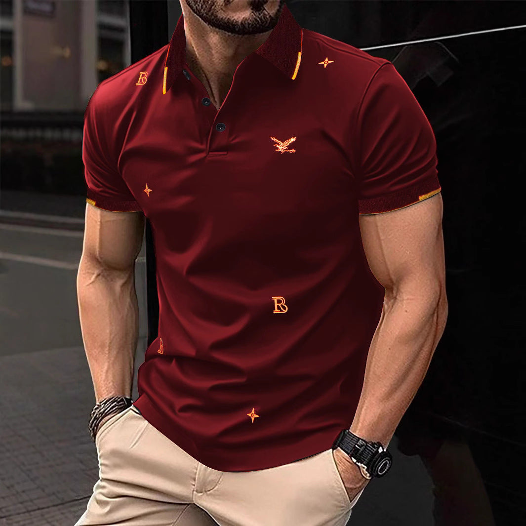 Herren Besticktes Casual Polohemd Drune
