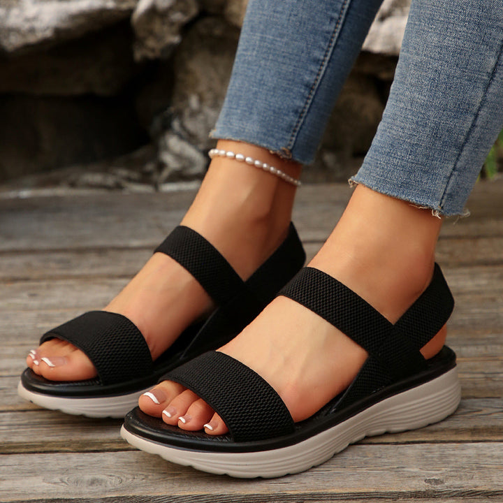 Damen Komfortable und atmungsaktive Sandalen mit elastischen Riemen Drune