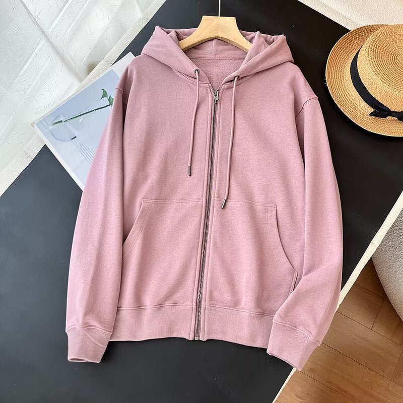 Damen sportlicher Zip-Hoodie mit praktischen Kängurutaschen Drune