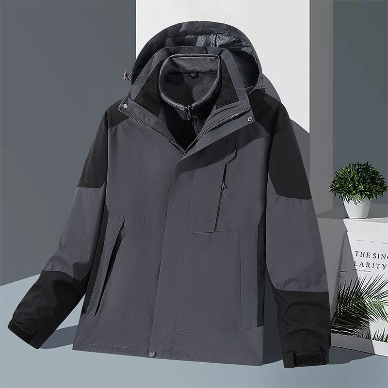 Herren winddichte Softshelljacke mit integriertem Microfleece-Innenlayer und verstellbarer Kapuze Drune