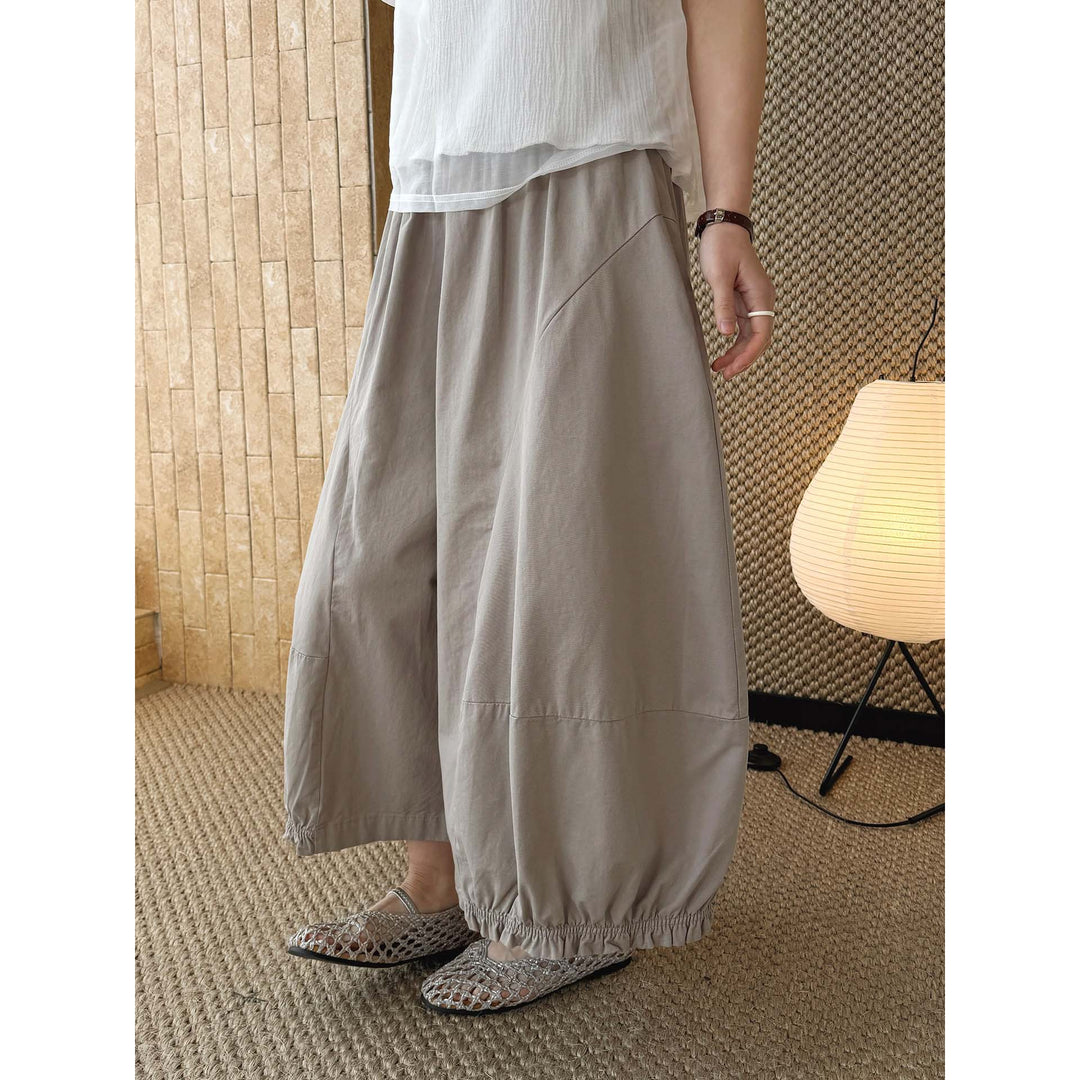 Damen Weite Balloon-Culotte-Hose mit elastischem Saum Drune