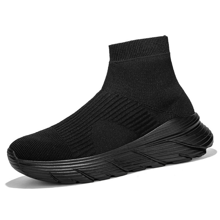 Damen nan nahtloser Strick-Freizeitsneaker mit sockenkragen und stoßdämpfender Profilsohle Drune