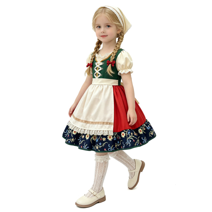 Damen nan traditionelles Kinderdirndl mit Schürze und kunstvoller Stickerei Drune