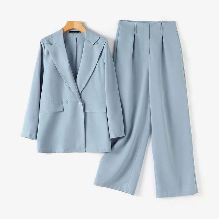 Damen Elegantes Hosenanzug-Set mit doppelter Knopfreihe Drune