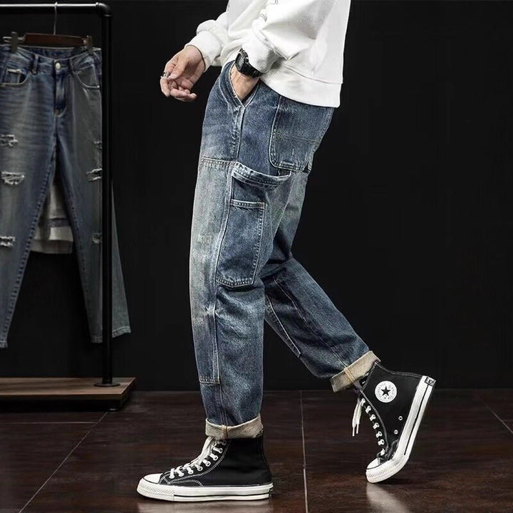 Herren Lässige Denim Cargo-Hose Drune