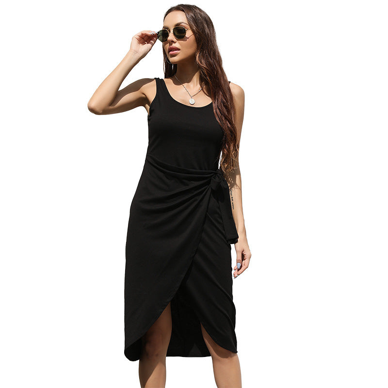 Damen Wickelkleid mit elegantem Schnitt und modischem Bindegürtel Drune