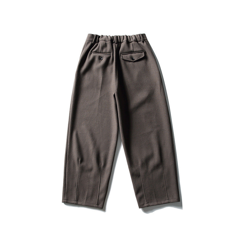 Damen Weite Cropped-Hose mit Bügelfalte und hoher Taille Drune