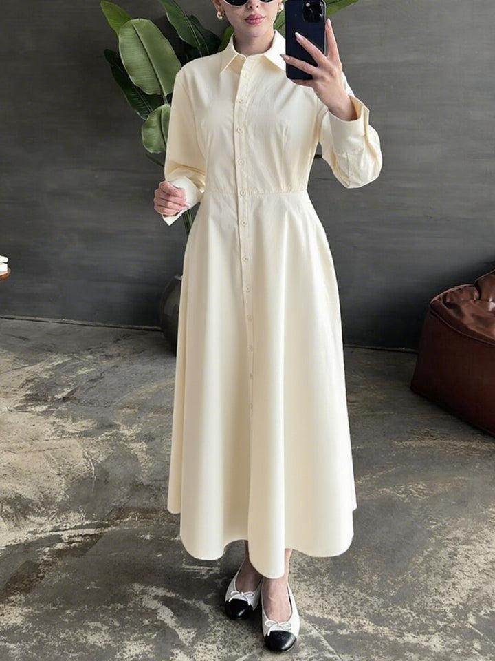 Damen Hemdkleid mit eleganter Knopfleiste und taillierter Figur Drune