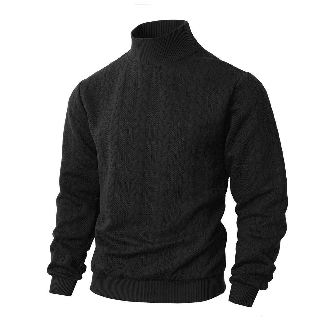 Herren Rollkragenpullover mit Zopfstrickmuster und gerippten Bündchen Drune
