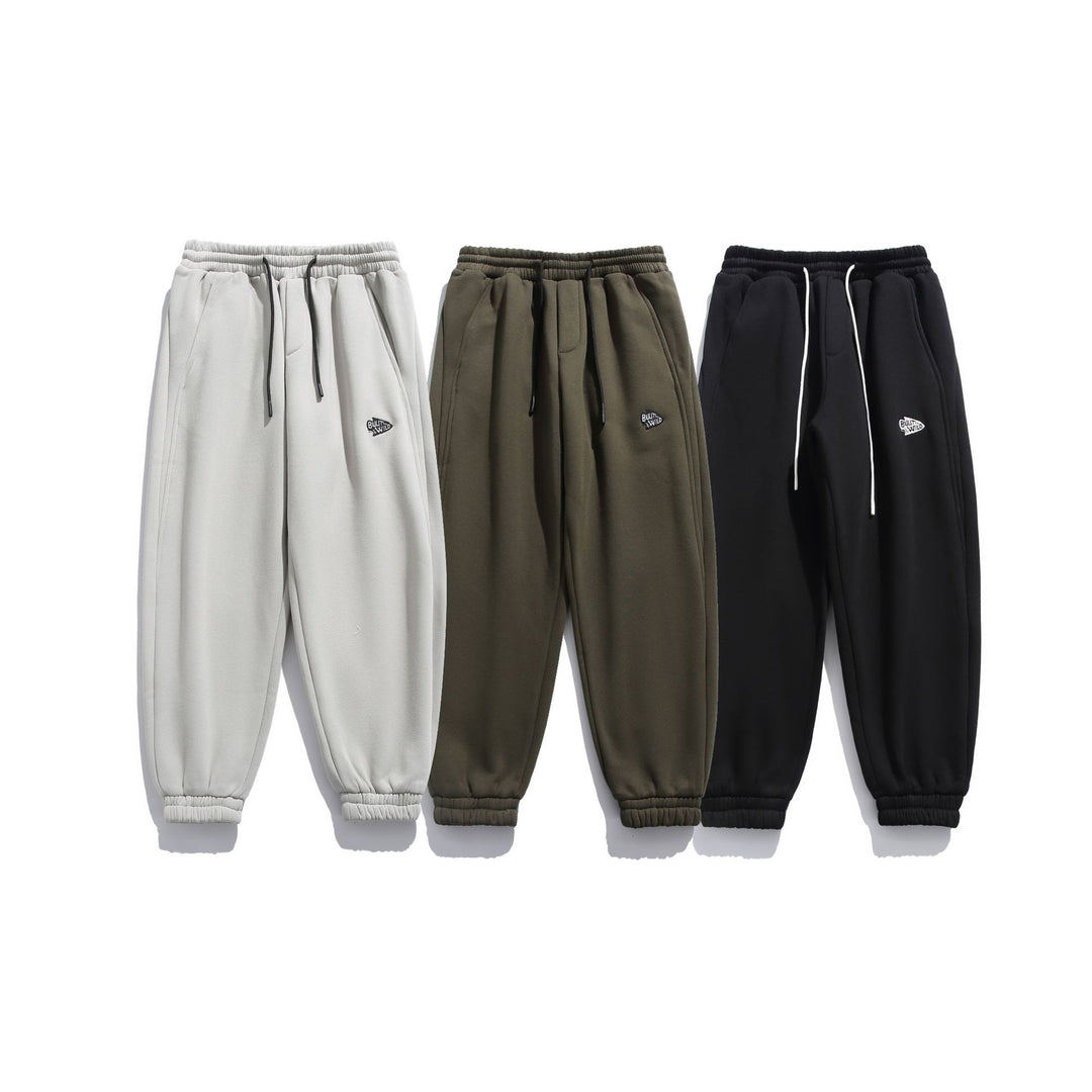 Unisex Locker geschnittene Fleece-Jogginghose mit Kordelzug, elastischem Saum und Eingrifftaschen Drune