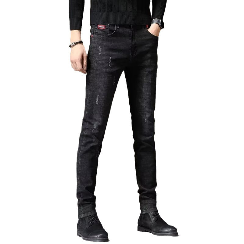 Herren Skinny Jeans mit modischen Abrieb-Effekten und elastischem Baumwollmix Drune