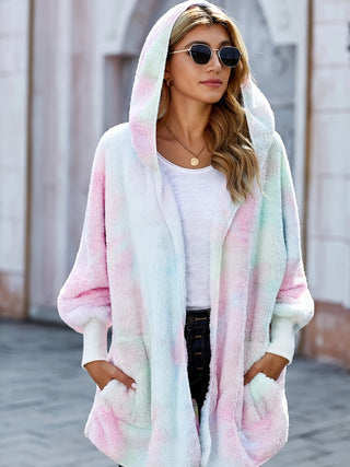 Damen weiche Kapuzenjacke aus kuscheligem Fleece mit Taschen Drune