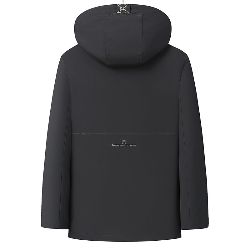 Herren Wasserabweisende Softshell-Manteljacke mit Thermofutter und Kapuze Drune