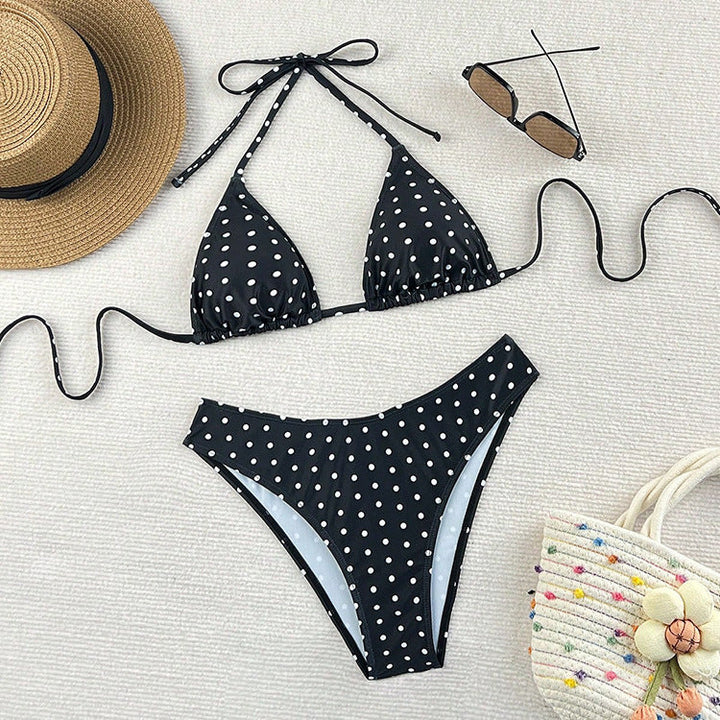 Damen Triangel-Bikini mit klassischen Punkten Drune