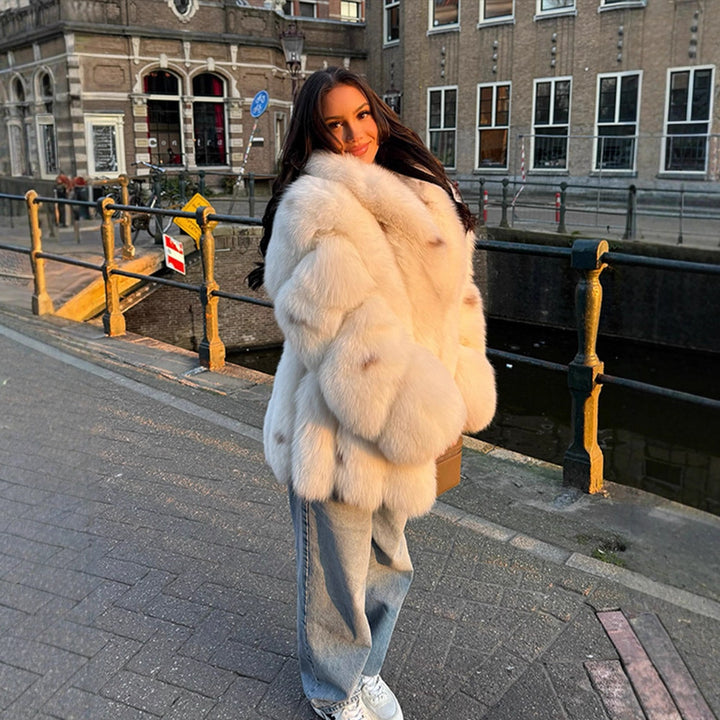 Damen Kurzgeschnittener Kunstfell-Mantel mit voluminösem Teddy-Effekt Drune