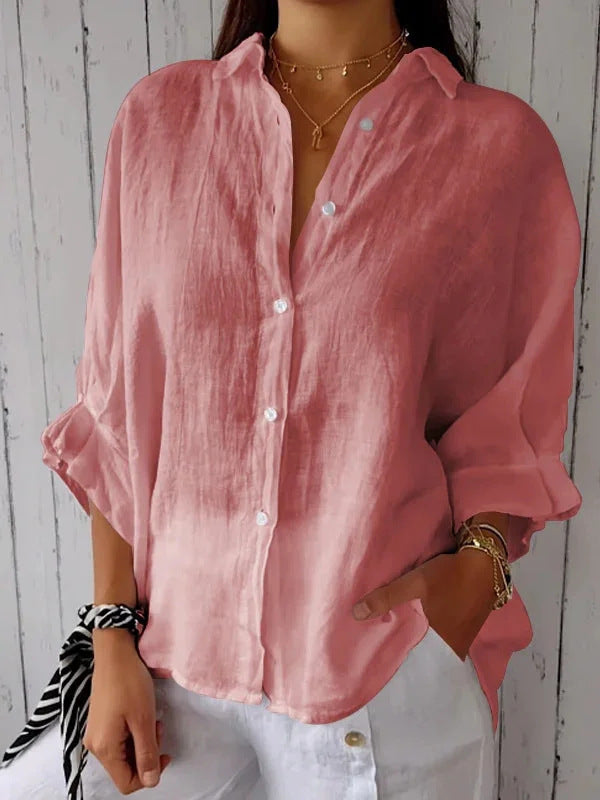 Damen Leichte Leinenbluse Drune