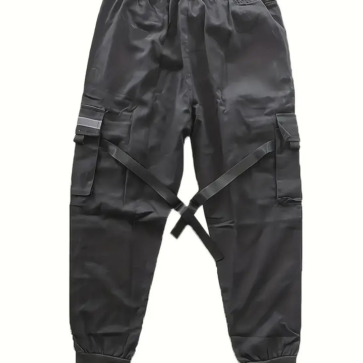 Herren Technische Cargo-Jogginghose mit Mehrfachtaschen, Gurtriemen & elastischem Bündchen Drune