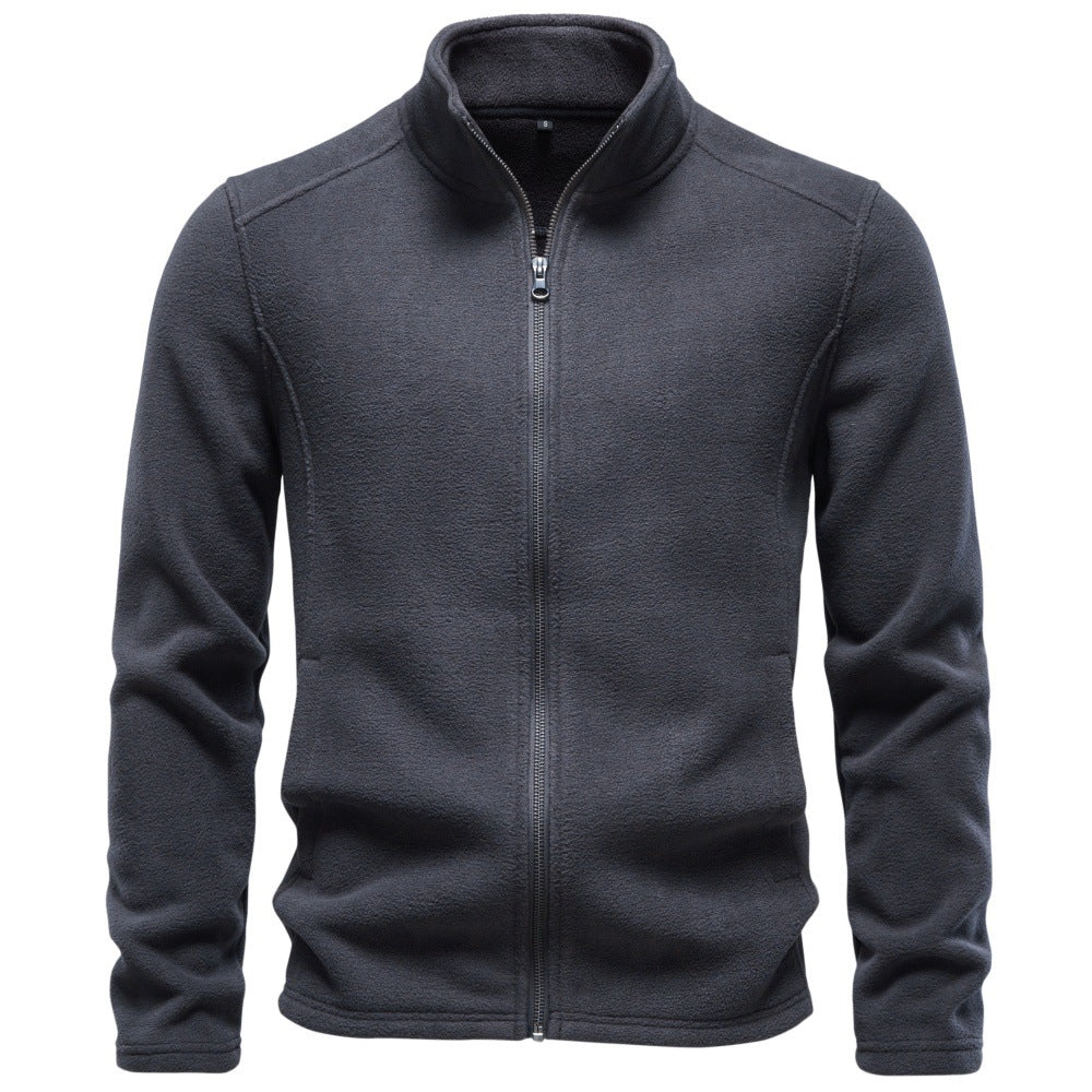 Herren Fleecejacke mit Stehkragen und durchgehendem Reißverschluss Drune