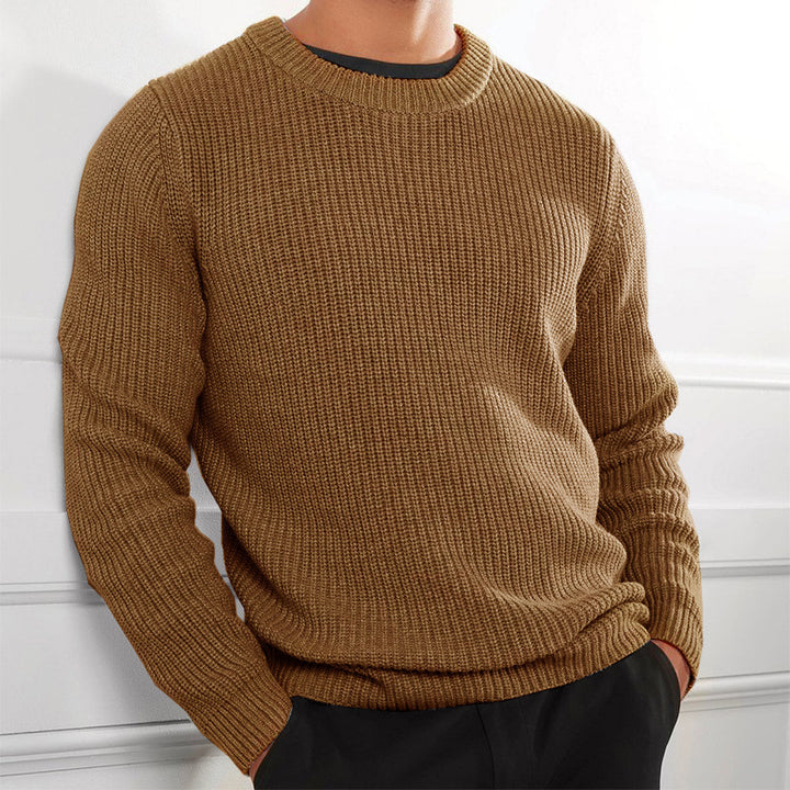 Herren Strickpullover mit strukturierter Oberfläche und Rundhalsausschnitt Drune