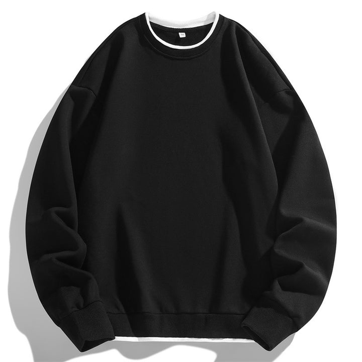 Herren Oversize Sweatshirt mit Lagenlook Rundhals und gerippten Bündchen Drune