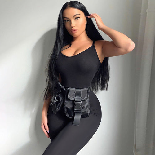 Damen Body mit modischen Taschen und flexiblem Schnitt Drune