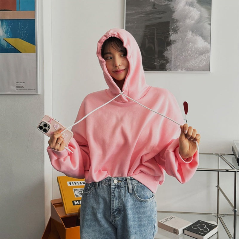 Damen lässiger Kapuzenpulli mit weiten Ärmeln Drune