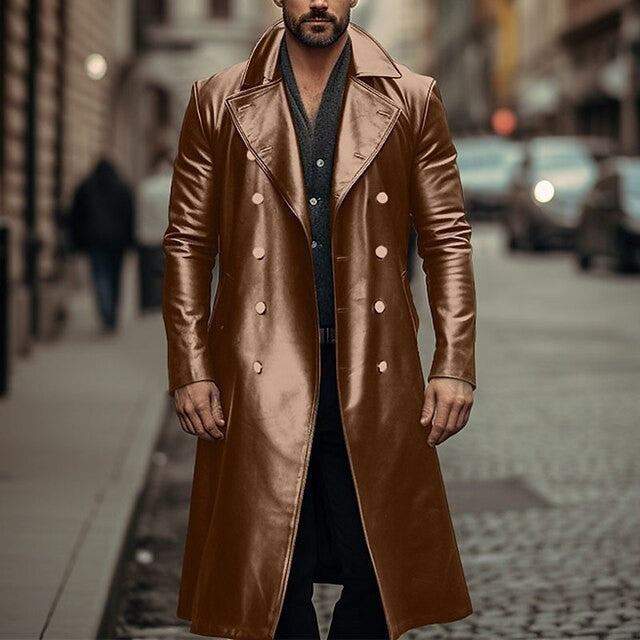 Herren eleganter übergroßer Trenchcoat aus hochwertigem Material Drune