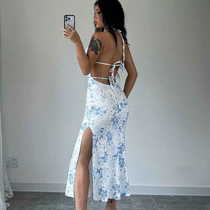 Damen Maxikleid mit floralem Muster Drune