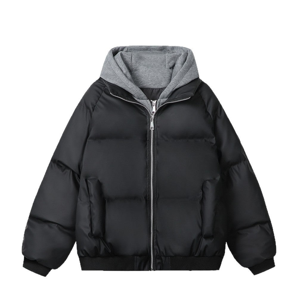 Damen Modische Steppjacke mit abnehmbarer Kapuze Drune