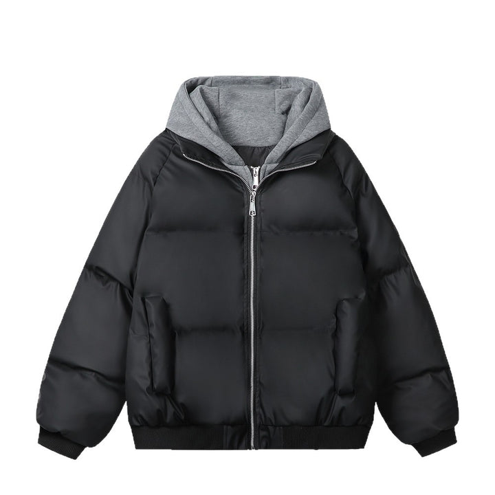 Damen Modische Steppjacke mit abnehmbarer Kapuze Drune