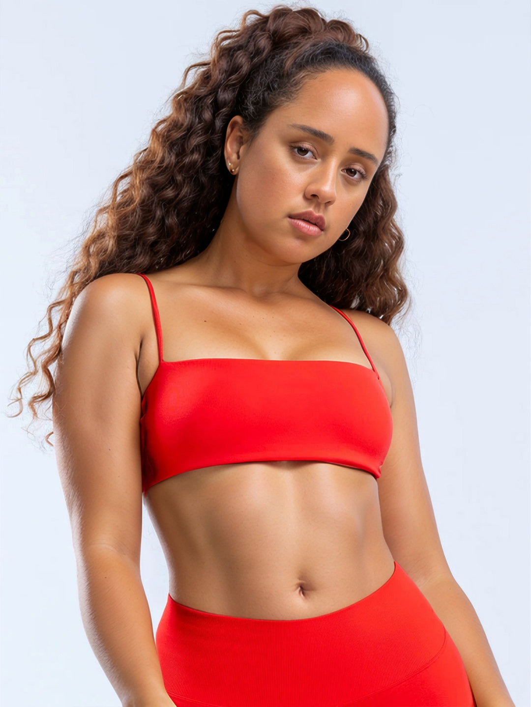 Damen Sportlicher Bikini-Oberteil mit schmalen Trägern Drune