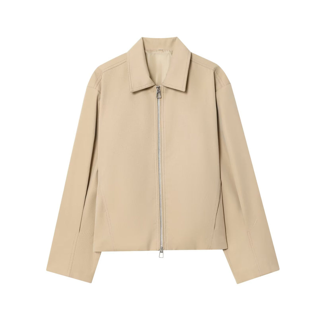 Damen modische Übergangsjacke mit leichtem Material und praktischen Taschen Drune