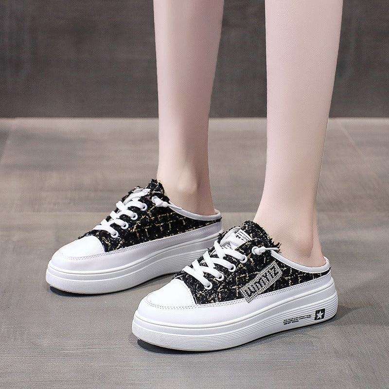 Damen Sportliche Sneaker mit modernem Schachbrettmuster und rutschfester Sohle Drune