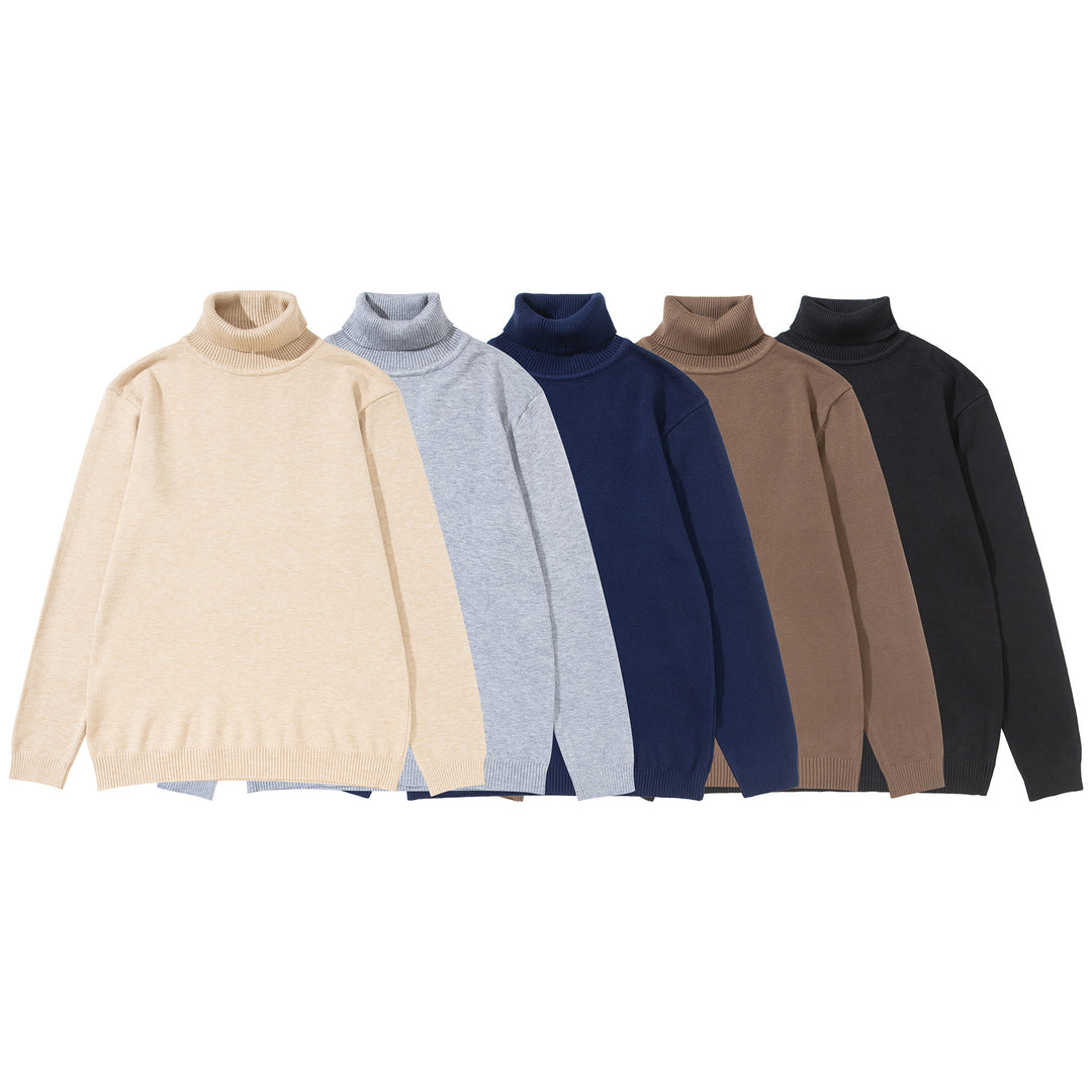 Unisex Rollkragenpullover aus feinem Feinstrick mit geripptem Kragen und überschnittener Schulter Drune
